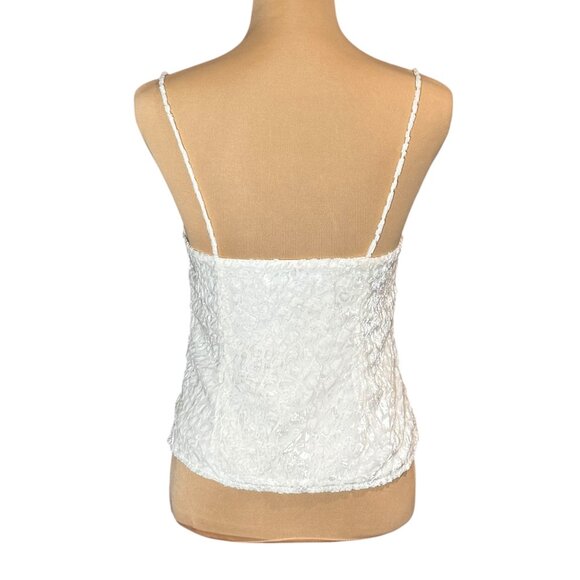 Revolve More To Come Josie Burnout Velvet Cami Top Sz.S White Bow Coquette Y2K - Picture 5 of 11